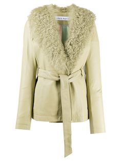 Saks Potts trim detail belted coat