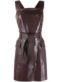 Nanushka faux leather pinafore dress