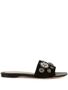 ALEXANDER MCQUEEN шлепанцы с кристаллами