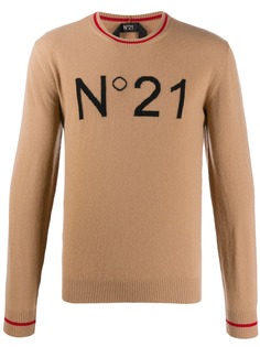 Nº21 logo ribbed crew neck jumper