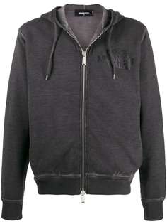 Dsquared2 logo print zipped hoodie