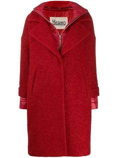 Herno layer effect notched lapels coat