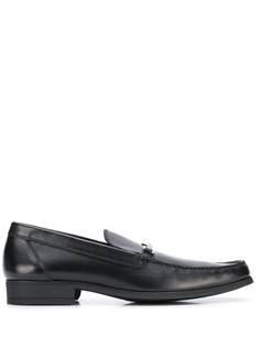 A. Testoni logo buckle loafers