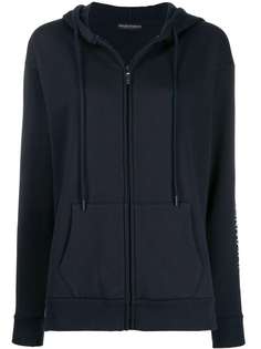 Emporio Armani logo print zip-up hoodie