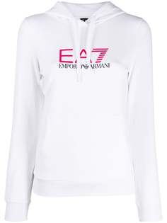 Ea7 Emporio Armani logo printed hoodie