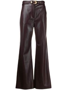 Nanushka leather effect flared trousers