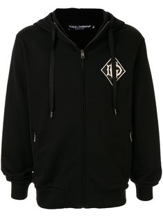 Dolce & Gabbana logo patch zip-up hoodie