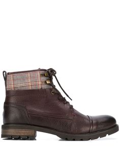 Tommy Hilfiger plaid patch ankle boots