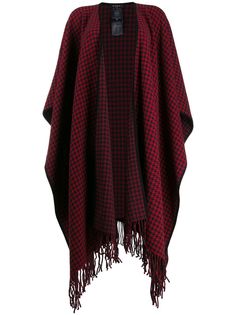 Etro checked asymmetric-hem cape