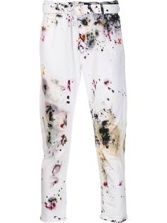 Off-White splattered Diag slim trousers