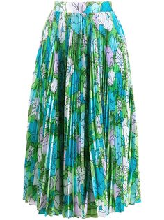 Richard Quinn плиссированная юбка с цветочным принтом