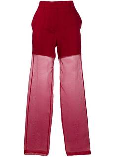 Helmut Lang брюки прямого кроя из органзы