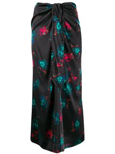 Ganni длинная юбка с цветочным принтом