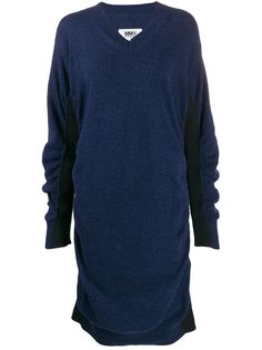 Mm6 Maison Margiela трикотажное платье с V-образным вырезом