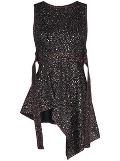 Sies Marjan топ асимметричного кроя с пайетками и баской