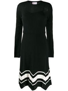 Red Valentino трикотажное платье миди с контрастной окантовкой