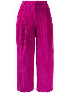 Pt01 укороченные бархатные брюки