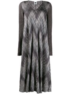 M Missoni длинное платье с эффектом металлик