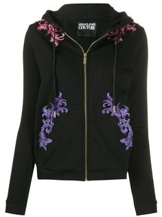 Versace Jeans Couture толстовка с капюшоном на шнурке и вышивкой