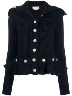 ALEXANDER MCQUEEN ribbed-knit peplum cardigan