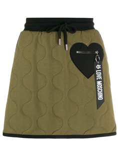 Love Moschino black-heart padded skirt