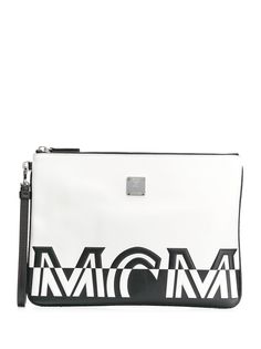 MCM logo print clutch