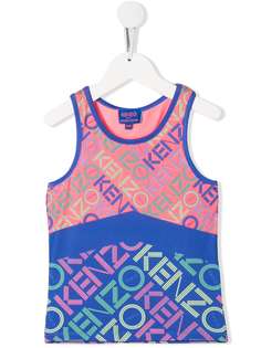 Kenzo Kids logo print sleeveless top