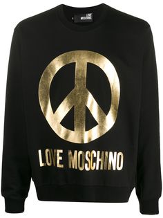 Love Moschino metallic Peace-print sweatshirt
