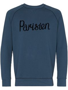 Maison Kitsuné Parisien flocked cotton sweatshirt