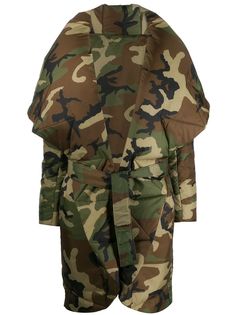 Norma Kamali camouflage-print oversized coat