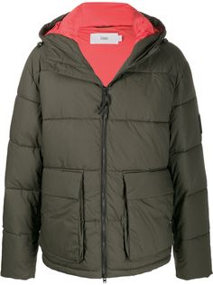 Closed colour block padded coat