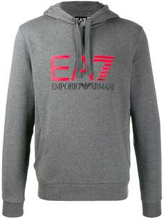 Ea7 Emporio Armani logo printed hoodie