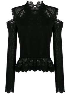 Twin-Set cold-shoulder lace top