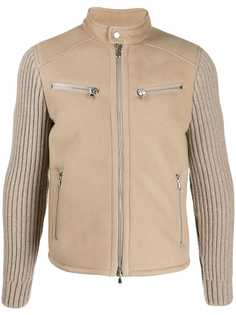 Al Duca D’Aosta 1902 knit sleeve biker jacket