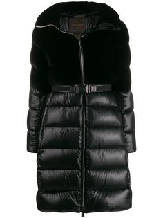 Moorer velvet panel puffer jacket
