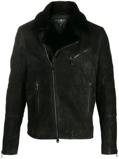 Hydrogen faux-shearling biker jacket
