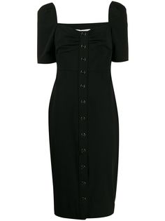 Veronica Beard front-button fitted dress