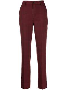 Ganni checked straight-leg trousers