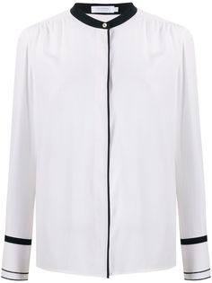 Barba contrast collar silk shirt