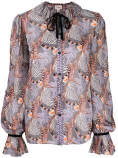 Temperley London Maggie feather-print shirt