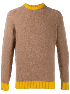 Drumohr contrast neck textured sweater