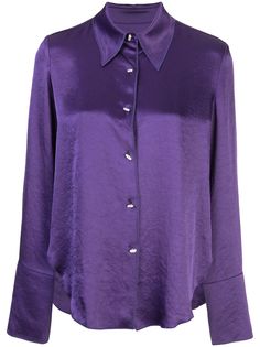 Nanushka Mandine curved hem blouse