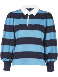Veronica Beard block striped polo shirt