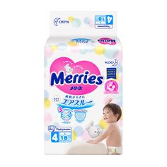 Подгузники MERRIES, размер L, 9-14 кг, 18 шт.