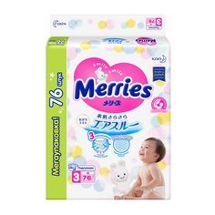 Подгузники MERRIES, размер M, 6-11 кг, 76 шт.