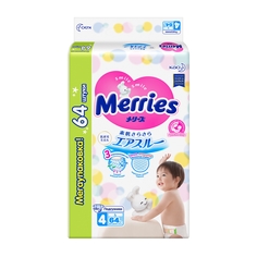 Подгузники для детей размер L 9-14 кг MERRIES, 64 шт