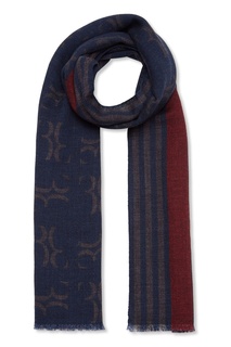 Темно-синий шарф с красным узором Billionaire