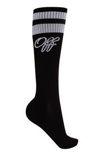 Черные носки в рубчик Off White