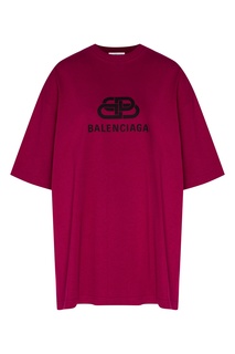 Футболка оттенка фуксии с логотипом Balenciaga