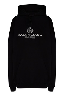 Черное худи с логотипом Balenciaga